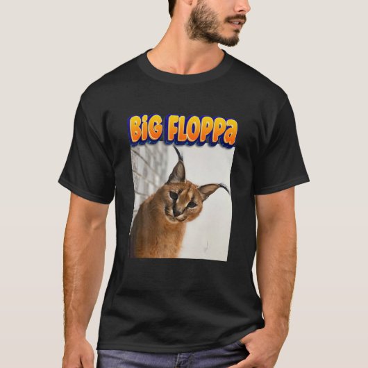 ビッグフロッパミーム猫 Tシャツ (正面)