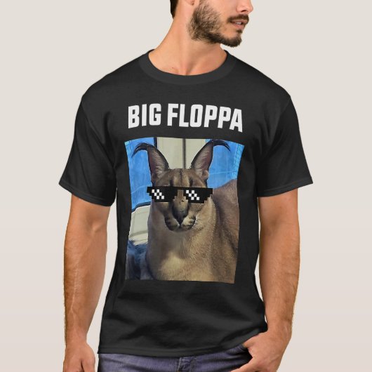 ビッグフロッパミーム猫 Tシャツ (正面)