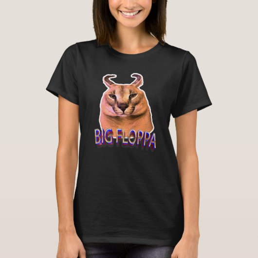 ビッグフロッパミーム猫 Tシャツ (正面)