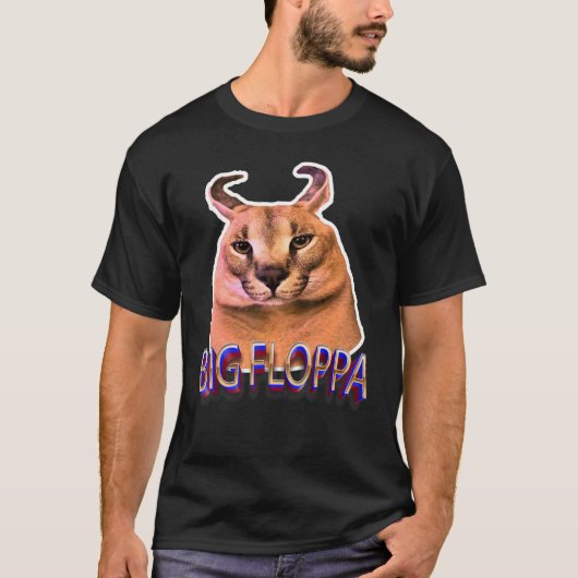ビッグフロッパーミーム猫2 Tシャツ (正面)