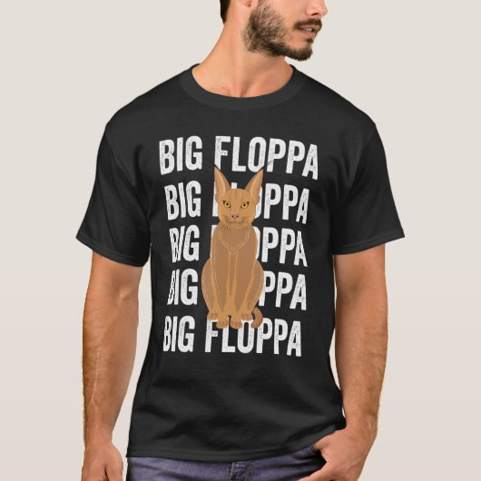 ビッグフロッパ カラカル 猫 ミーム_5 Tシャツ (正面)