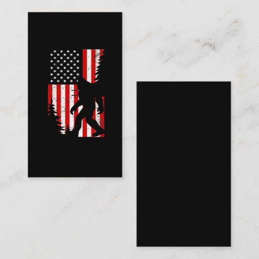 ビッグフートアメリカンフラグフォレストサスカッチファン 名刺 (正面/裏面)