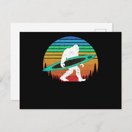 ビッグフートカヤックパドリング湖ホワイトウォーターカヌー ポストカード (正面/裏面)