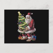 ビッグフートクリスマスツリーライトクリスマスサスカッチ恋人 シーズンポストカード (正面)