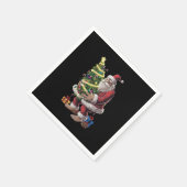 ビッグフートクリスマスツリーライトクリスマスサスカッチ恋人 スタンダードカクテルナプキン (角)