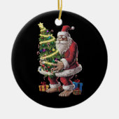 ビッグフートクリスマスツリーライトクリスマスサスカッチ恋人 セラミックオーナメント (正面)