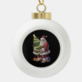 ビッグフートクリスマスツリーライトクリスマスサスカッチ恋人 セラミックボールオーナメント (正面)