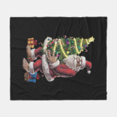 ビッグフートクリスマスツリーライトクリスマスサスカッチ恋人 フリースブランケット (正面(横))