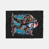 ビッグフートクリスマスツリーライトクリスマスボーイズメンサスクア フリースブランケット (正面(横))