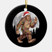 ビッグフートサンタクリスマスツリーライトクリスマスサスカッチ セラミックオーナメント (正面)