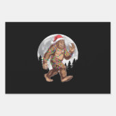 ビッグフートサンタクリスマスツリーライトクリスマスサスカッチ ラッピングペーパーシート (正面)