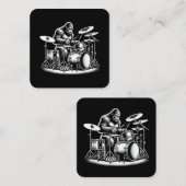 ビッグフートドラマー遊サスカッチズドラムミュージシャンB スクエア名刺 (正面/裏面)