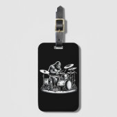 ビッグフートドラマー遊サスカッチズドラムミュージシャンB ラゲッジタグ (正面縦)