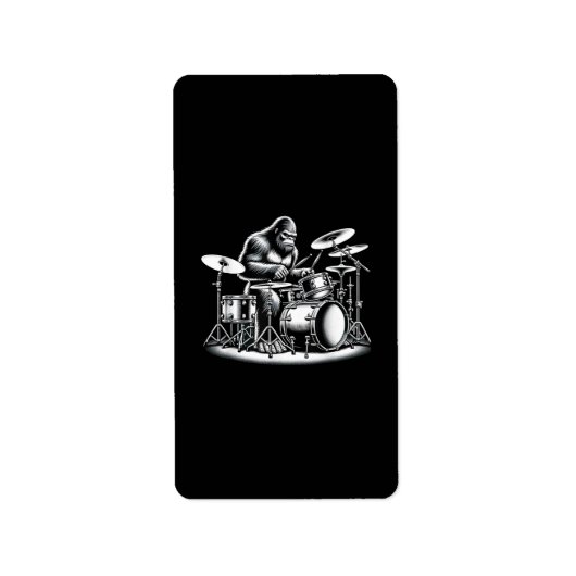 ビッグフートドラマー遊サスカッチズドラムミュージシャンB ラベル (正面)