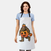ビッグフートハロウィーンパンプキンハロウィーン エプロン (着用した状態)