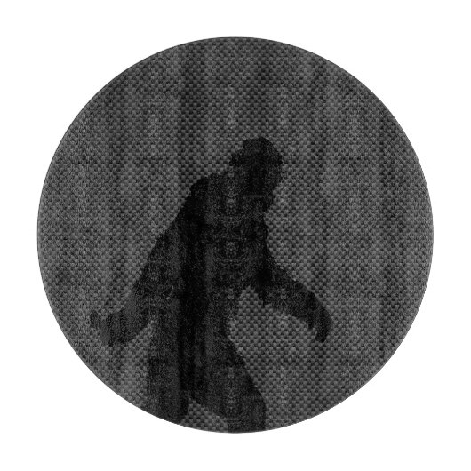 ビッグフートブラックシルエット炭素繊維スタイル カッティングボード (正面)