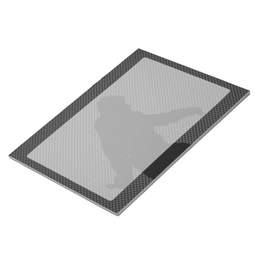 ビッグフートブラックシルエット炭素繊維スタイル ノートパッド (アングル)