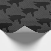 ビッグフートブラックシルエット炭素繊維スタイル ラッピングペーパー (角)