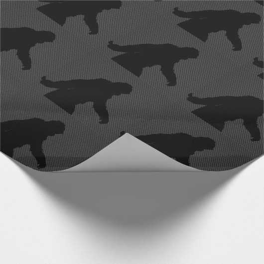 ビッグフートブラックシルエット炭素繊維スタイル ラッピングペーパー (角)