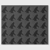 ビッグフートブラックシルエット炭素繊維スタイル ラッピングペーパー (フラット)