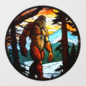 ビッグフートプロールズマウンテンフォレストフェイクステンドグラス ウィンドウサイン (シート)