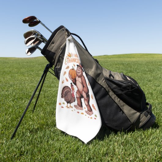 ビッグフートルカボンプキンサンクスギビングクラシックデイT- ゴルフタオル (グリーン)