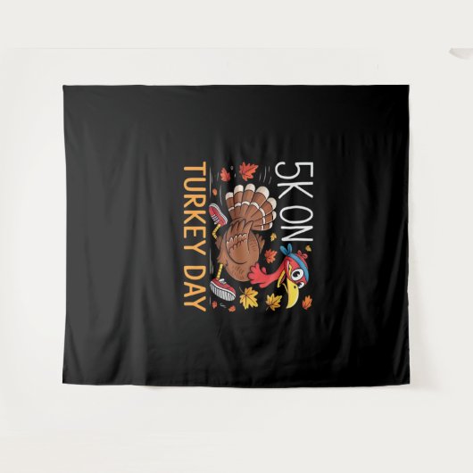 ビッグフートルカボンプキンサンクスギビングクラシックデイT- タペストリー (正面(横))