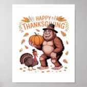 ビッグフートルカボンプキンサンクスギビングクラシックデイT- ポスター (正面)