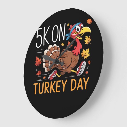 ビッグフートルカボンプキンサンクスギビングクラシックデイT- ラージ壁時計 (傾斜)