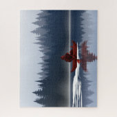 ビッグフートレイクカヌワイルダネスパインフォレスト ジグソーパズル (縦)