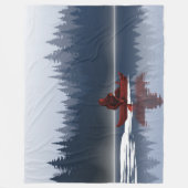 ビッグフートレイクカヌワイルダネスパインフォレスト フリースブランケット (正面)