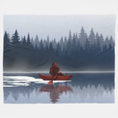 ビッグフートレイクカヌワイルダネスパインフォレスト フリースブランケット (正面(横))