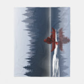 ビッグフートレイクカヌワイルダネスパインフォレスト フリースブランケット (正面)