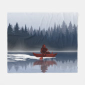 ビッグフートレイクカヌワイルダネスパインフォレスト フリースブランケット (正面(横))