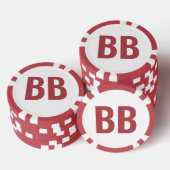 ビッグブラインド BB シンプル 赤 白 テキスト ポーカー チップ (積み重ね)