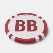 ビッグブラインド BB シンプル 赤 白 テキスト ポーカー チップ (シングル)