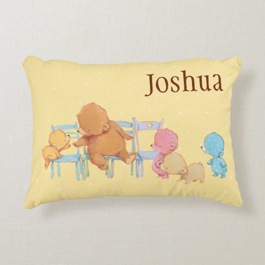 ビッグブラウンベア&フレンズ共有フォーチェア アクセントクッション (正面)