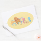 ビッグブラウンベア&フレンズ共有フォーチェア 楕円形シール (封筒)