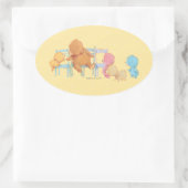 ビッグブラウンベア&フレンズ共有フォーチェア 楕円形シール (バッグ)