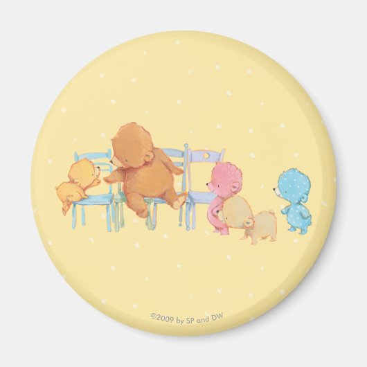 ビッグブラウンベア&フレンズ共有4チェア マグネット (正面)