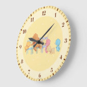 ビッグブラウンベア&フレンズ共有4チェア ラージ壁時計 (傾斜)