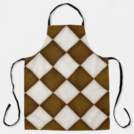 ビッグブラウン&アンティークホワイトダイヤモンドラージ エプロン