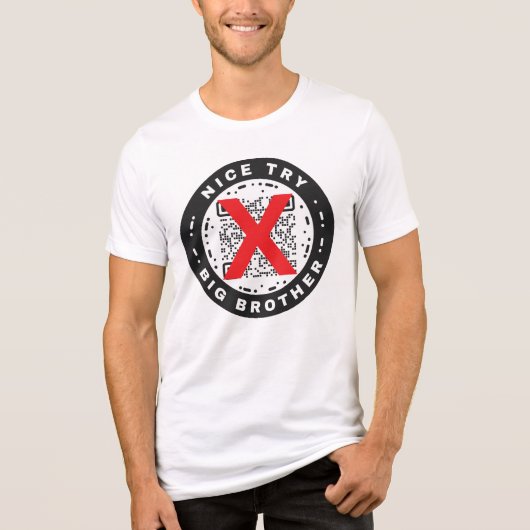 ビッグブラザーさん残念 抗デジタルID トライブレンドTシャツ (正面)