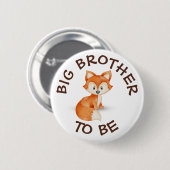 ビッグブラザーになるウッドランド動物ベビーシャワー 缶バッジ (正面&裏面)