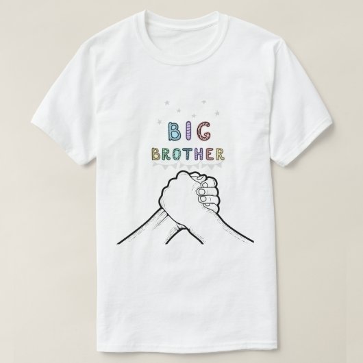 ビッグブラザーの握手のタイポグラフィ Tシャツ (デザイン正面)