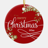 ビッグブラザーの第1回カスタムクリスマス写真/名前 セラミックオーナメント (正面)