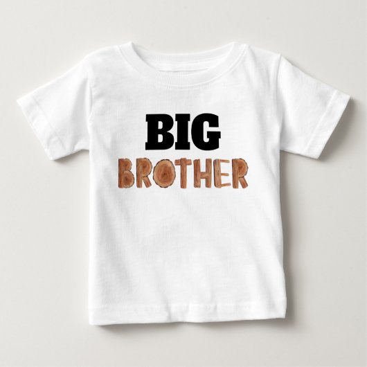 ビッグブラザーウォーターカラー木製イラストレーション ベビーTシャツ (正面)