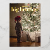 ビッグブラザークリスマス妊娠告知カード 箔シーズンカード (正面)
