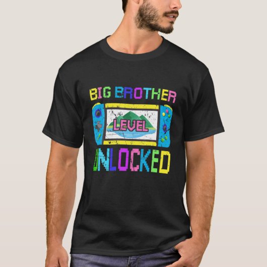 ビッグブラザーゲームロック解除おもしろい新しいビッグブロゲーマー Tシャツ (正面)