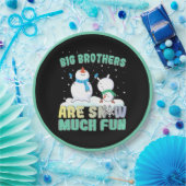 ビッグブラザーズは雪の多くのおもしろい – 休日雪だるま ペーパープレート (パーティー)